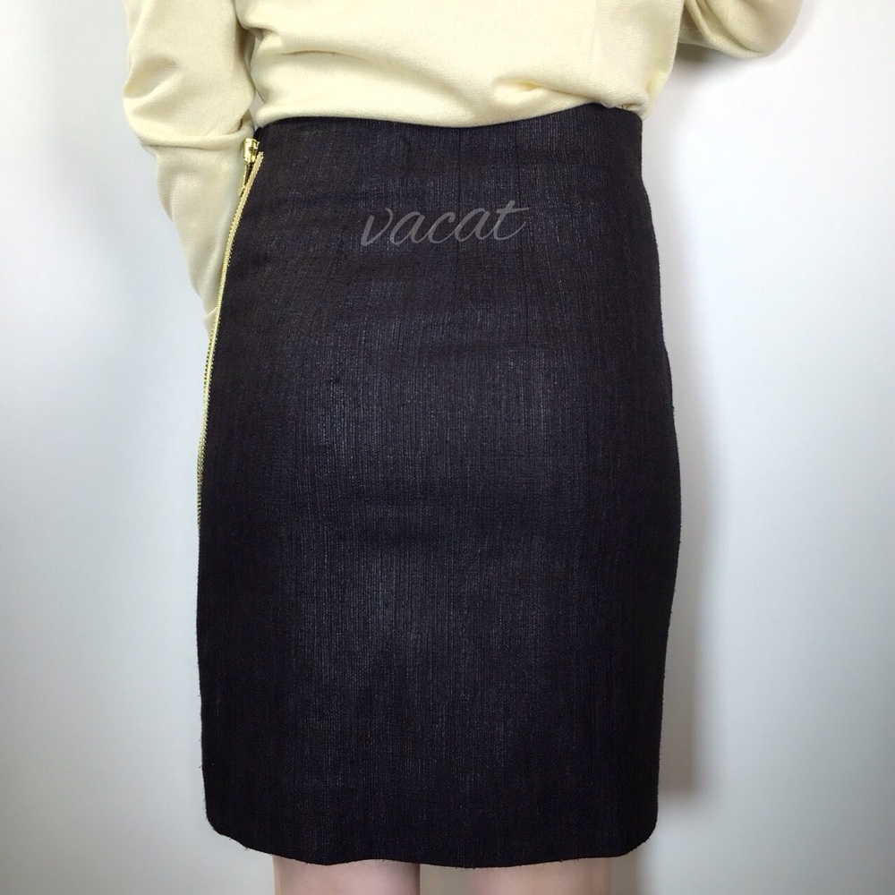 Balenciaga Blue & Dark Grey Mini Skirt w/Bold Front Zip - Picture 3 of 5